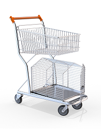 Carrinho de Compras 65L com compartimento para pet